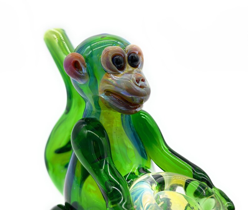 Glass Monkey Pipe Glass Smoking Pipe Hand Blown Pipe Glass Etsy