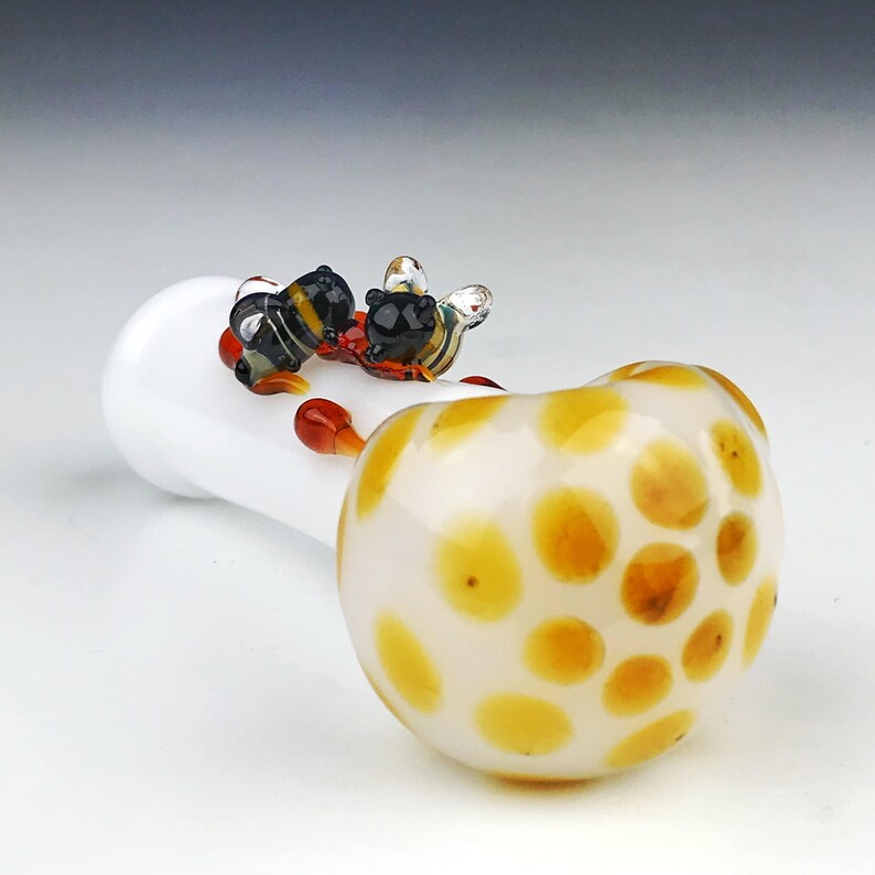 Glass Honey Bee Pipe Glass Smoking Pipe Hand Blown Pipe Etsy
