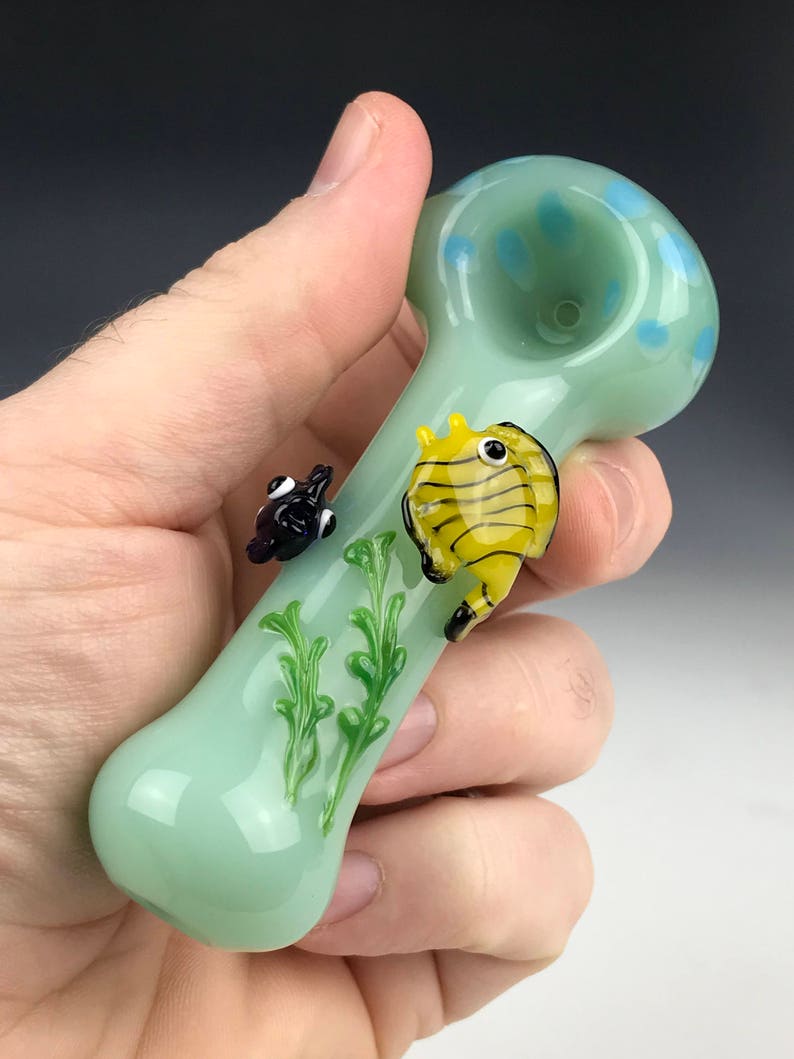 Glass Fish Pipe Glass Smoking Pipe Hand Blown Pipe Glass Etsy
