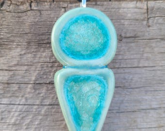 Stay Present Point of Earth Pendant of Clay and Glass