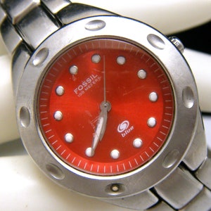 Fossil red face mens watch shop