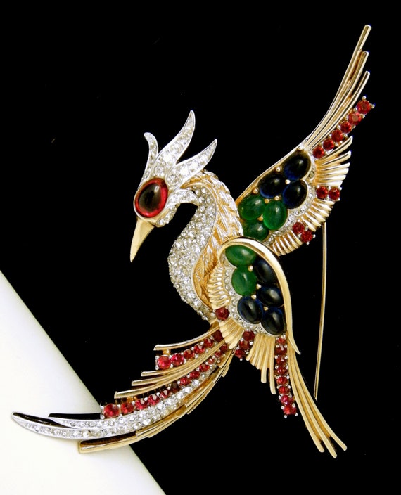 Iconic Vintage Boucher Bird of Paradise Brooch Rhi