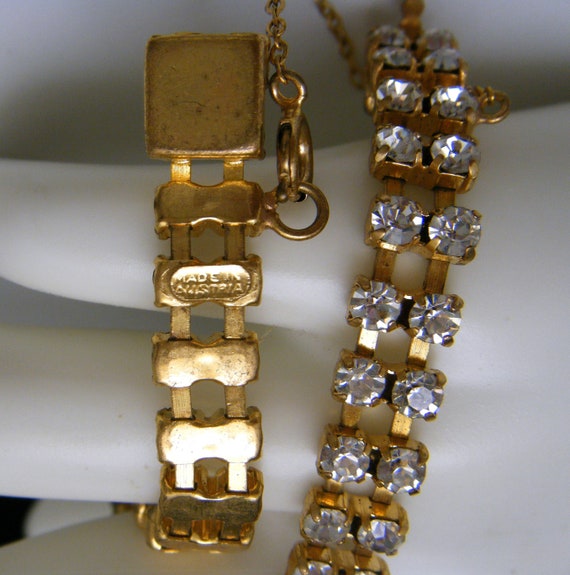 Classic Vintage Austria Clear Rhinestone Bracelet… - image 5