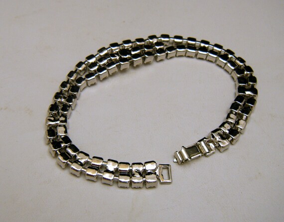 Sparkly Vintage Clear Rhinestone Bracelet Silver … - image 5