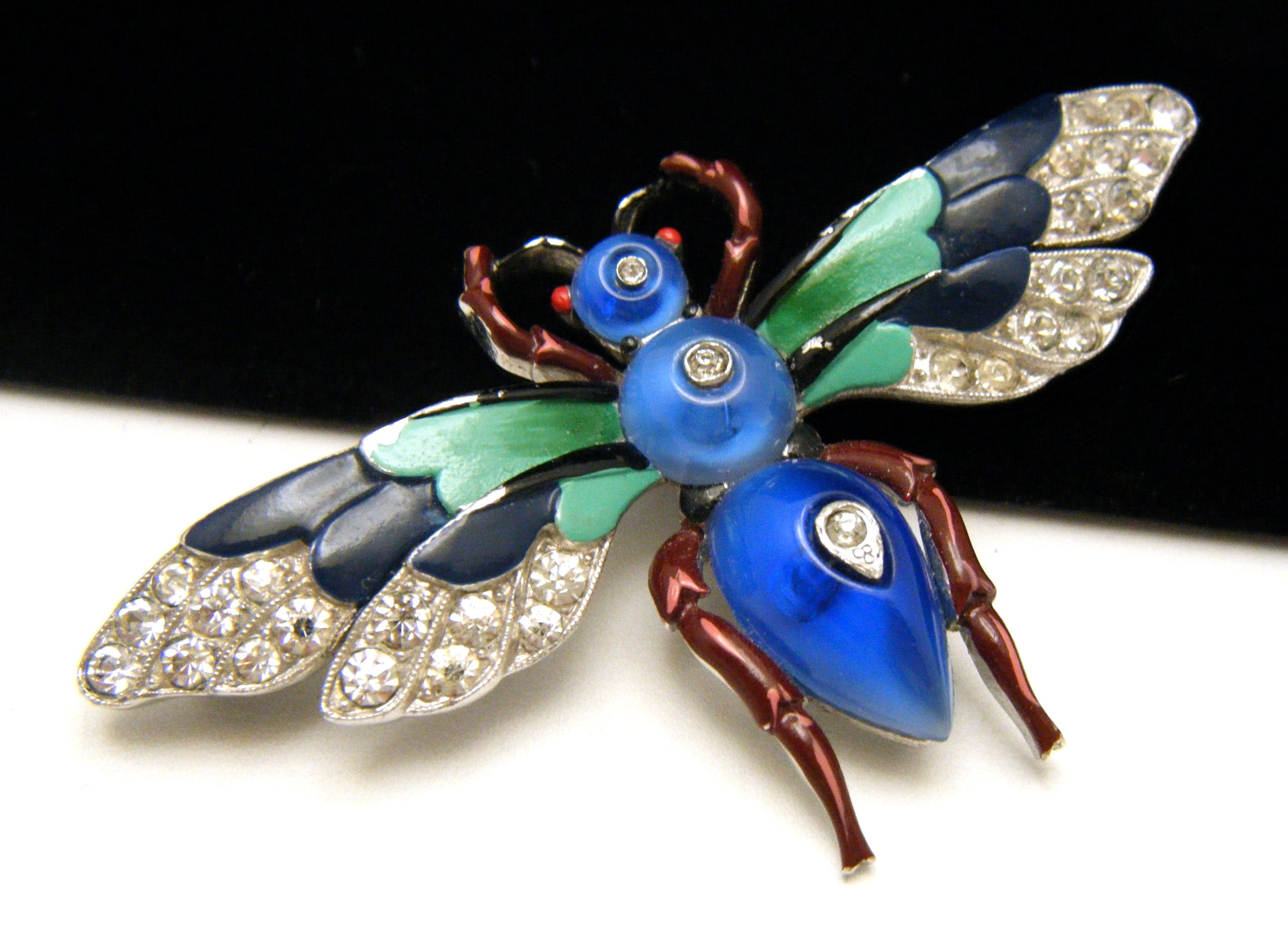 小物 bee Rare Vintage Trifari Enamel Bee Flying Insect Brooch