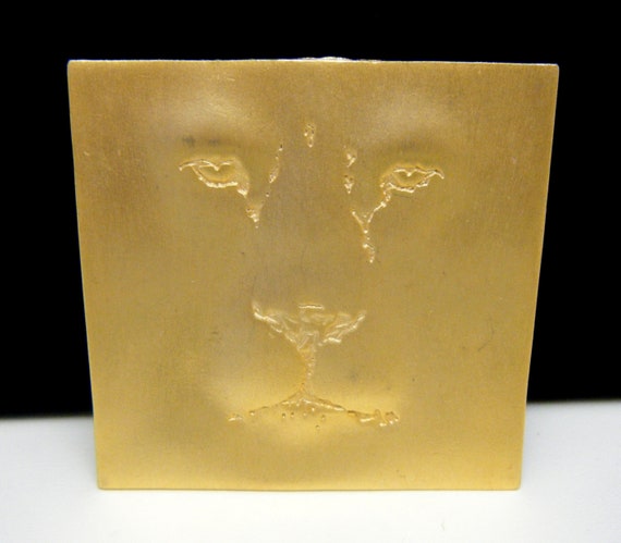 Artistic JJ Johnette Jewelry Lion Face Brooch Mat… - image 2