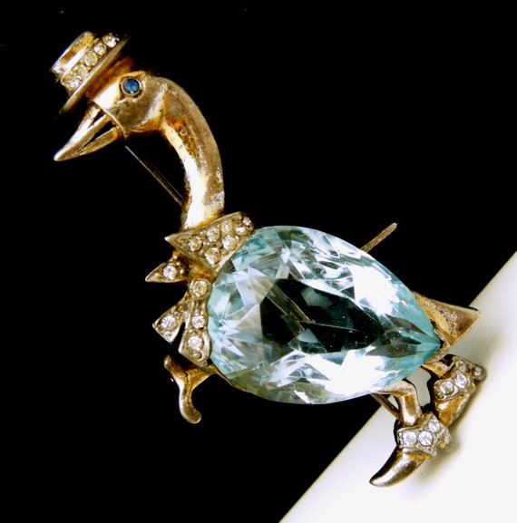 Iconic Vintage Reja Sterling Mr Goose Blue Glass B