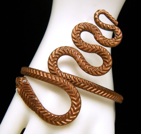 Snake Bracelet Antique Copper Tone Brass 64mm Inner Size Adjustable OZ3159  - Etsy