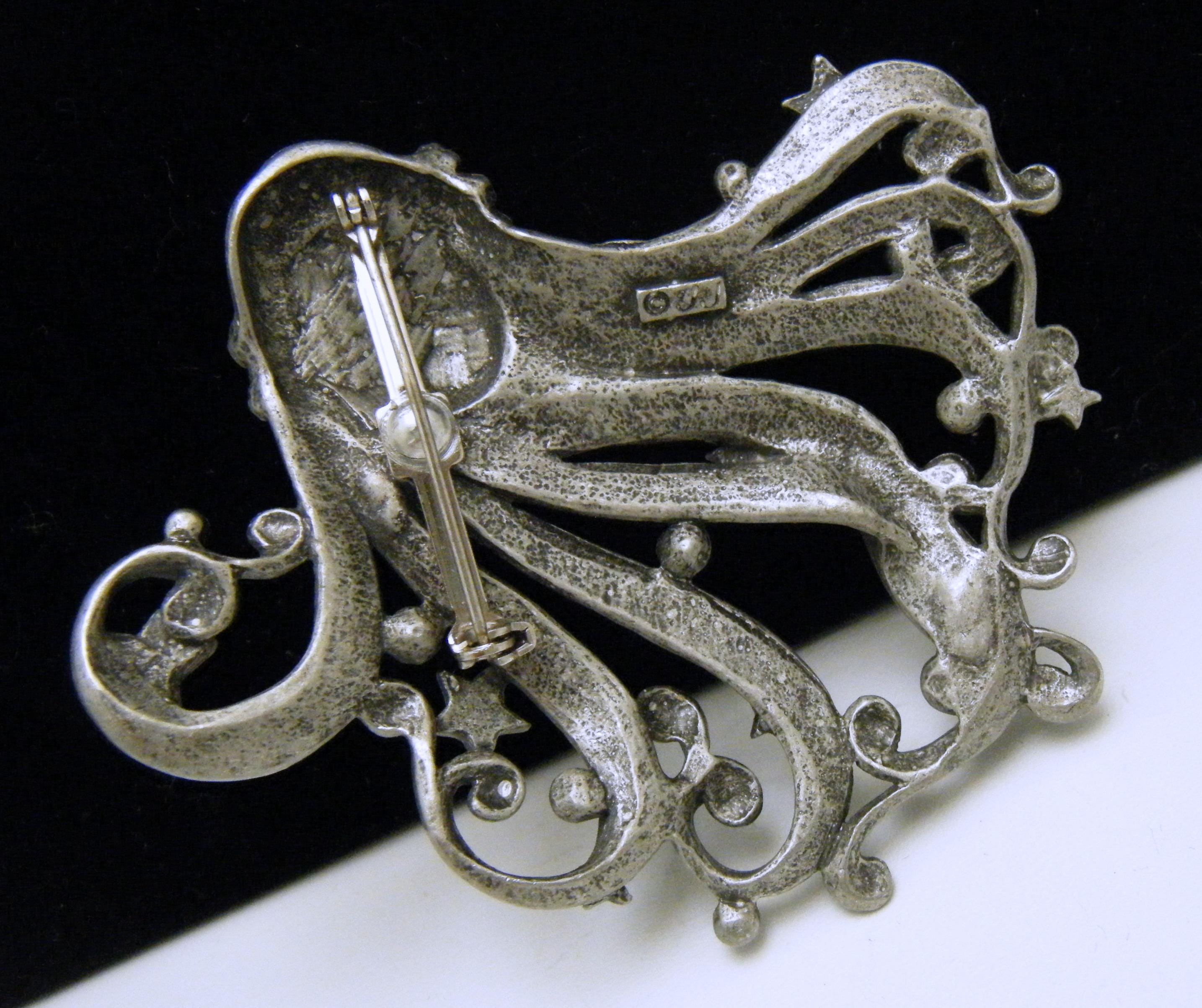 ヴィンテージ JJ ジョネット ジュエリー ブローチ ヌーボースタイル