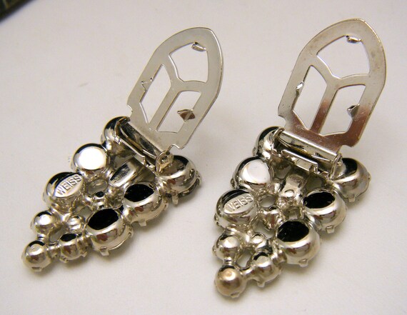 Vintage Weiss Dress Clip Pair Brilliant Cut Rhine… - image 4