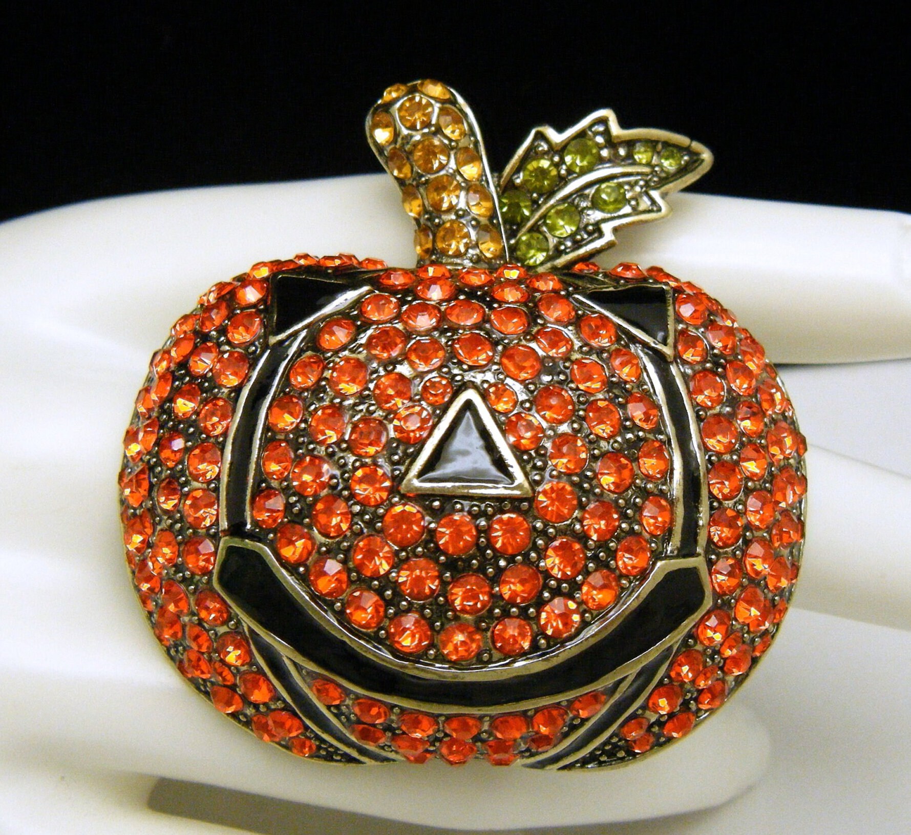 Broche Citrouille Halloween Jack-O'-Lantern - Dorée Et Orange, Neuve Avec étiquettes (USA)