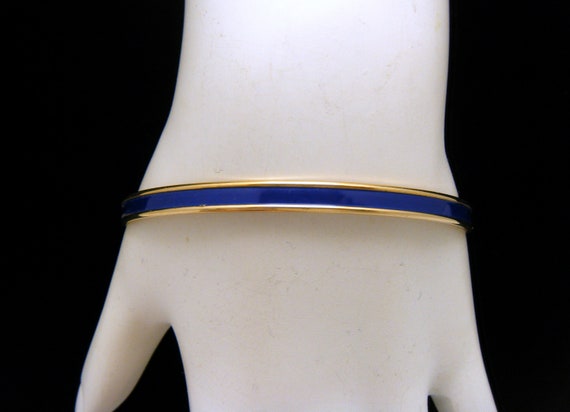 Classic Vintage Napier Blue Enamel Bangle Bracele… - image 2