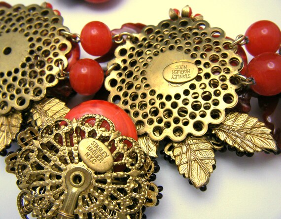 Vintage Stanley Hagler N.Y.C Necklace Earring Set Ladybug Theme