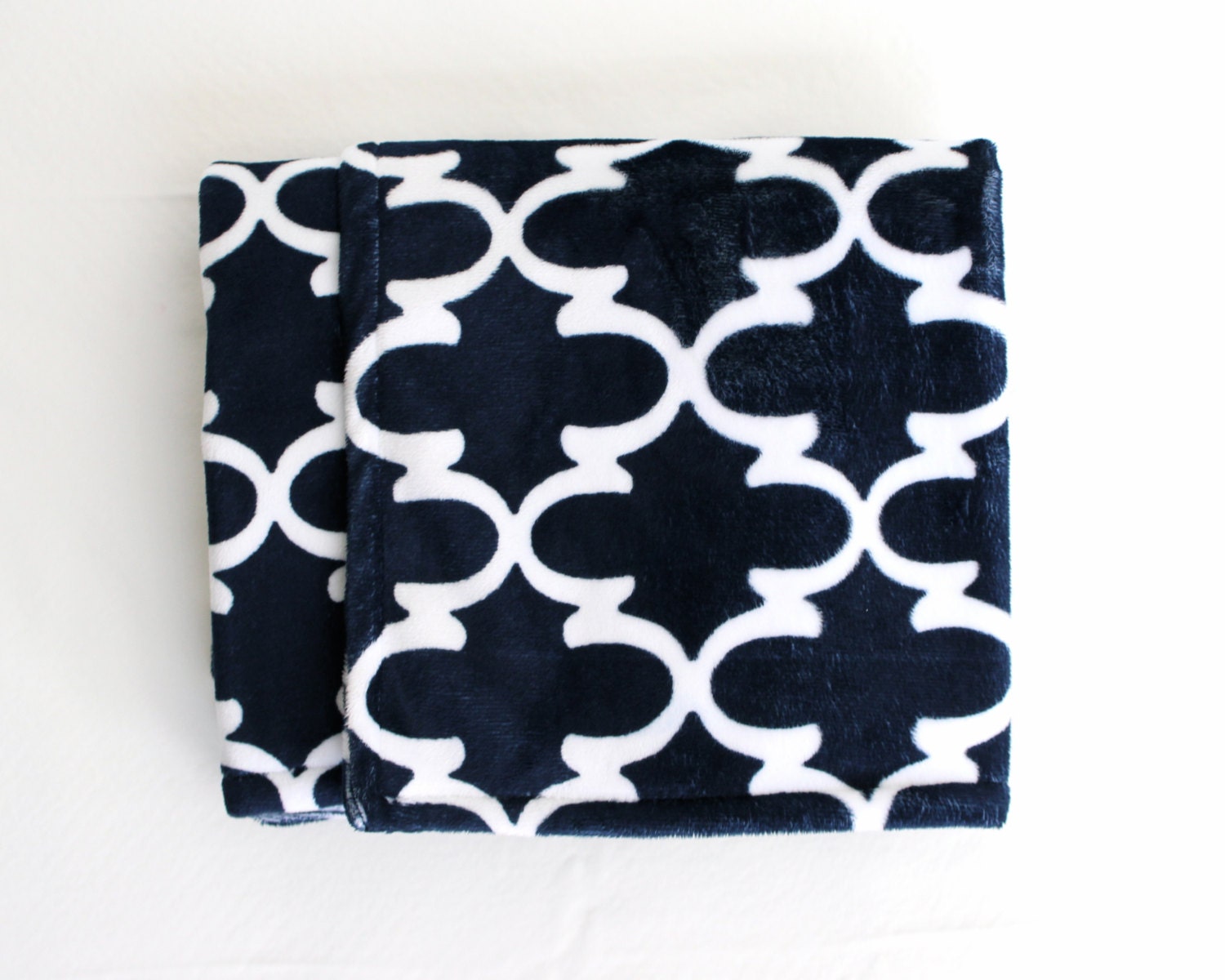 Baby Blanket made with Navy Blue Lattice Cuddle Minky Etsy