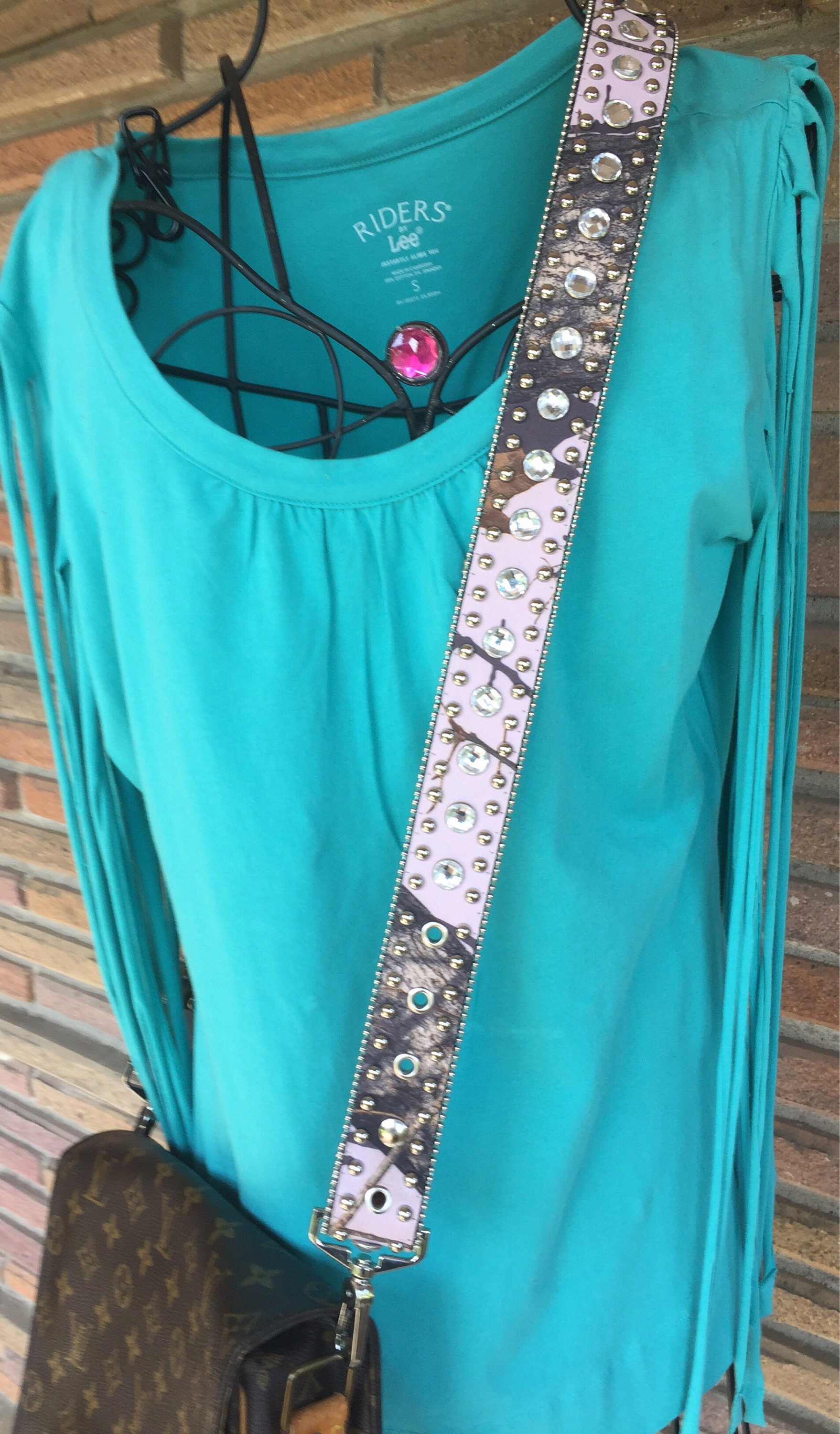 Detachable pink camoflage western belt purse shoulder strap Etsy