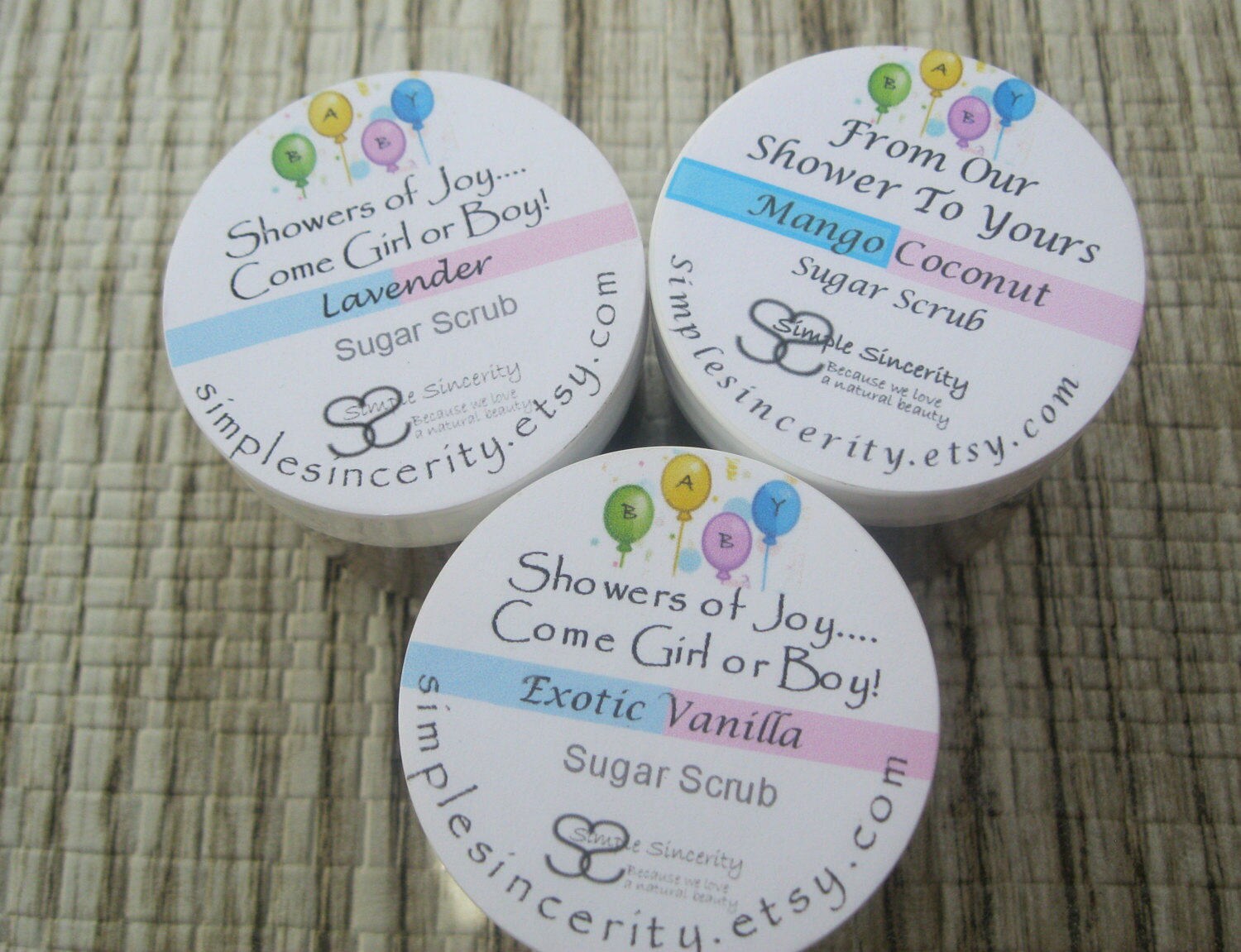 Baby Shower Favor All Natural Body Scrub Many Scents Sugar Etsy
