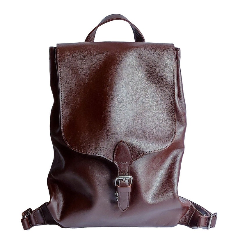 Leather Backpack Women, Leather Backpack Purse, Backpack Women, Backpack Purse, Brown Leather Backpack, Leather Rucksack, Sac Dos Cuir Femme image 3