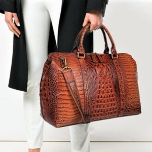 Sac de week-end en cuir véritable pour femme - Expédié aux États-Unis (droits acquittés) - Sac de voyage en cuir véritable pour la nuit - Sac de voyage en cuir véritable - Sac de voyage