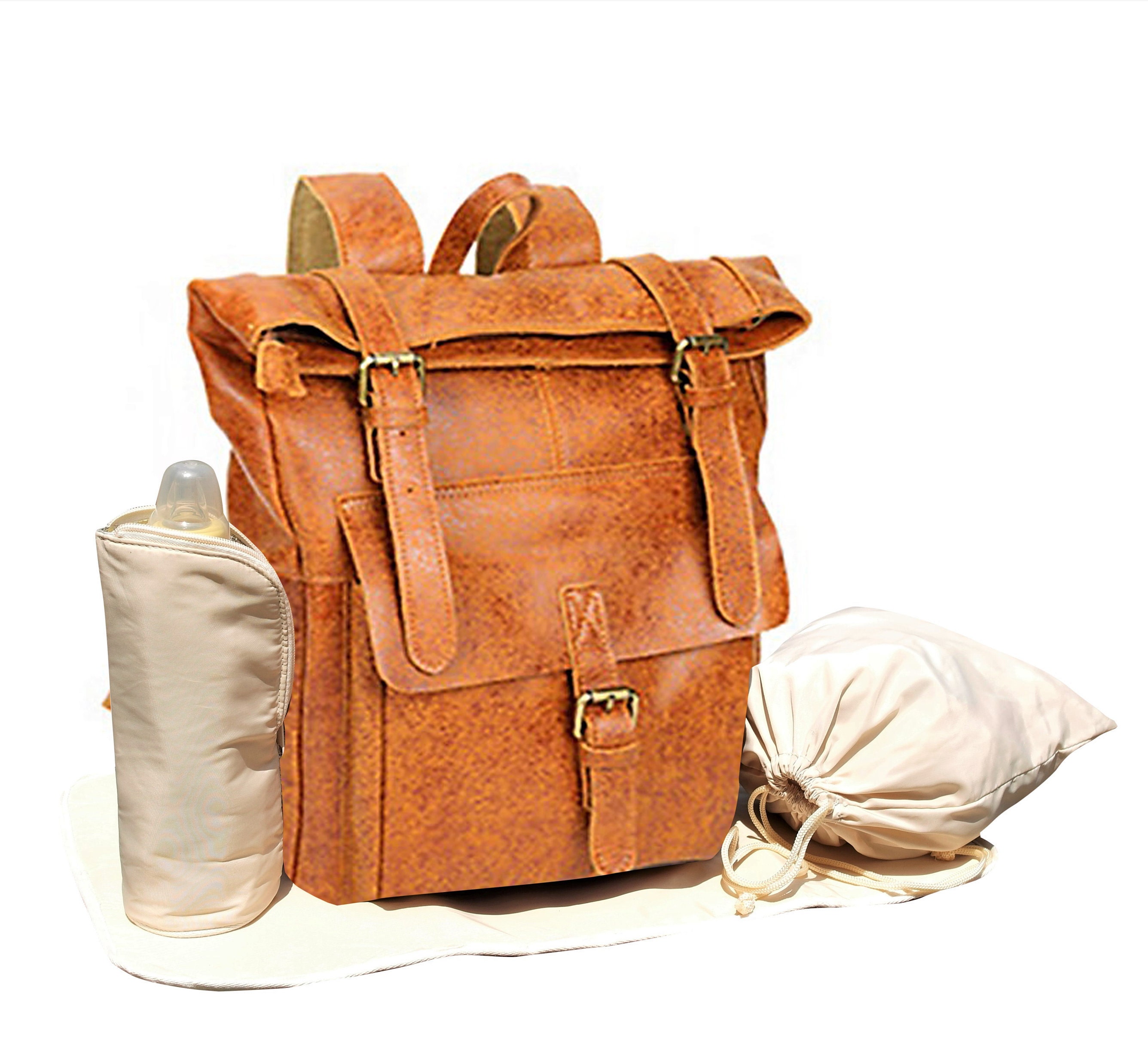genuine leather diaper bag
