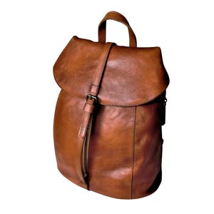 Leather Backpack Purse: Brown Work Laptop Bag, Travel Rucksack