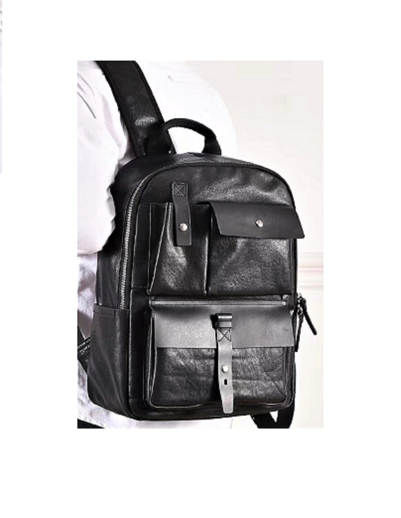 Leather Backpack Diaper Bag, Leather Backpack Women, Leather Backpack Men, Genuine Leather Backpack, Large Capacity Leather Backpack. image 1