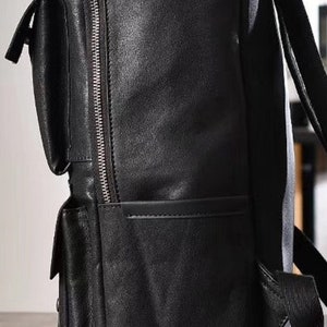 Leather Backpack Diaper Bag, Leather Backpack Women, Leather Backpack Men, Genuine Leather Backpack, Large Capacity Leather Backpack. image 4