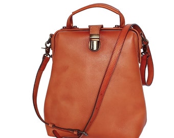 3 Way Leather Bag For Women, Can Wear As Crossbody Bag, Backpack And A Top Handle Bag.