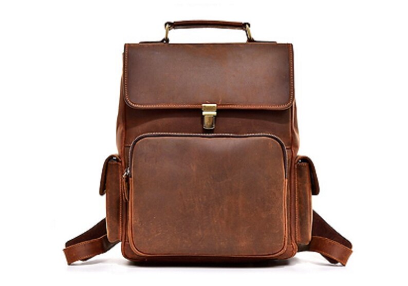 minimalist leather backpack