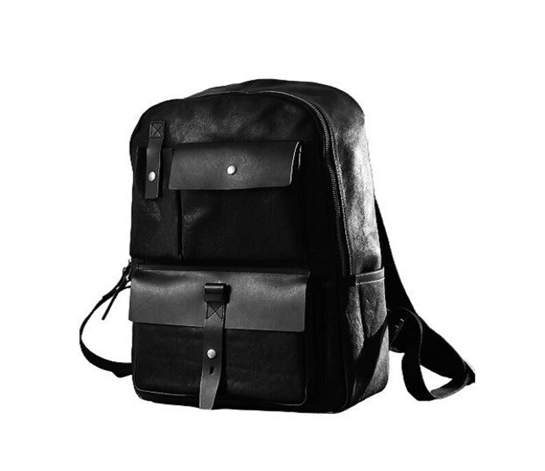 Leather Backpack Diaper Bag, Leather Backpack Women, Leather Backpack Men, Genuine Leather Backpack, Large Capacity Leather Backpack. image 2