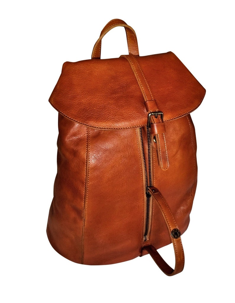 Leather Backpack Purse Leather Backpack Woman Minimalist Etsy