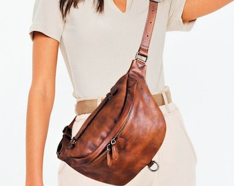 Leather Hip Bag, Leather Waist Bag, Leather Belt Bag, Leather Bum Bag, Leather Fanny Pack