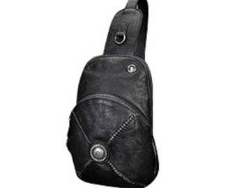 Leather Sling Backpack, Leather Sling Bag For Women, Leather Sling Bag For Men, Leather Sling Bag Crossbody, Brown Sling Backpack