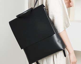 Zaino da donna, borsa zaino, zaino nero, zaino minimalista, zaino elegante