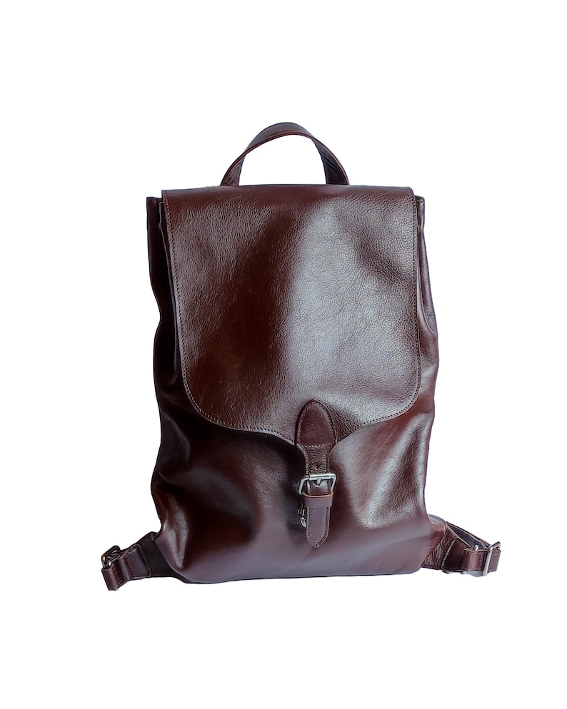 Leather Backpack Women, Leather Backpack Purse, Backpack Women, Backpack Purse, Brown Leather Backpack, Leather Rucksack, Sac Dos Cuir Femme image 5