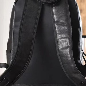 Leather Backpack Diaper Bag, Leather Backpack Women, Leather Backpack Men, Genuine Leather Backpack, Large Capacity Leather Backpack. image 3