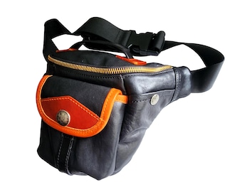 Leather Waist Bag: Unisex Multi-Pocket Crossbody Fanny Pack
