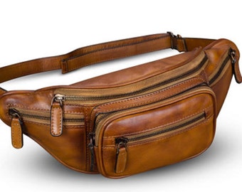 fanny pack leather black