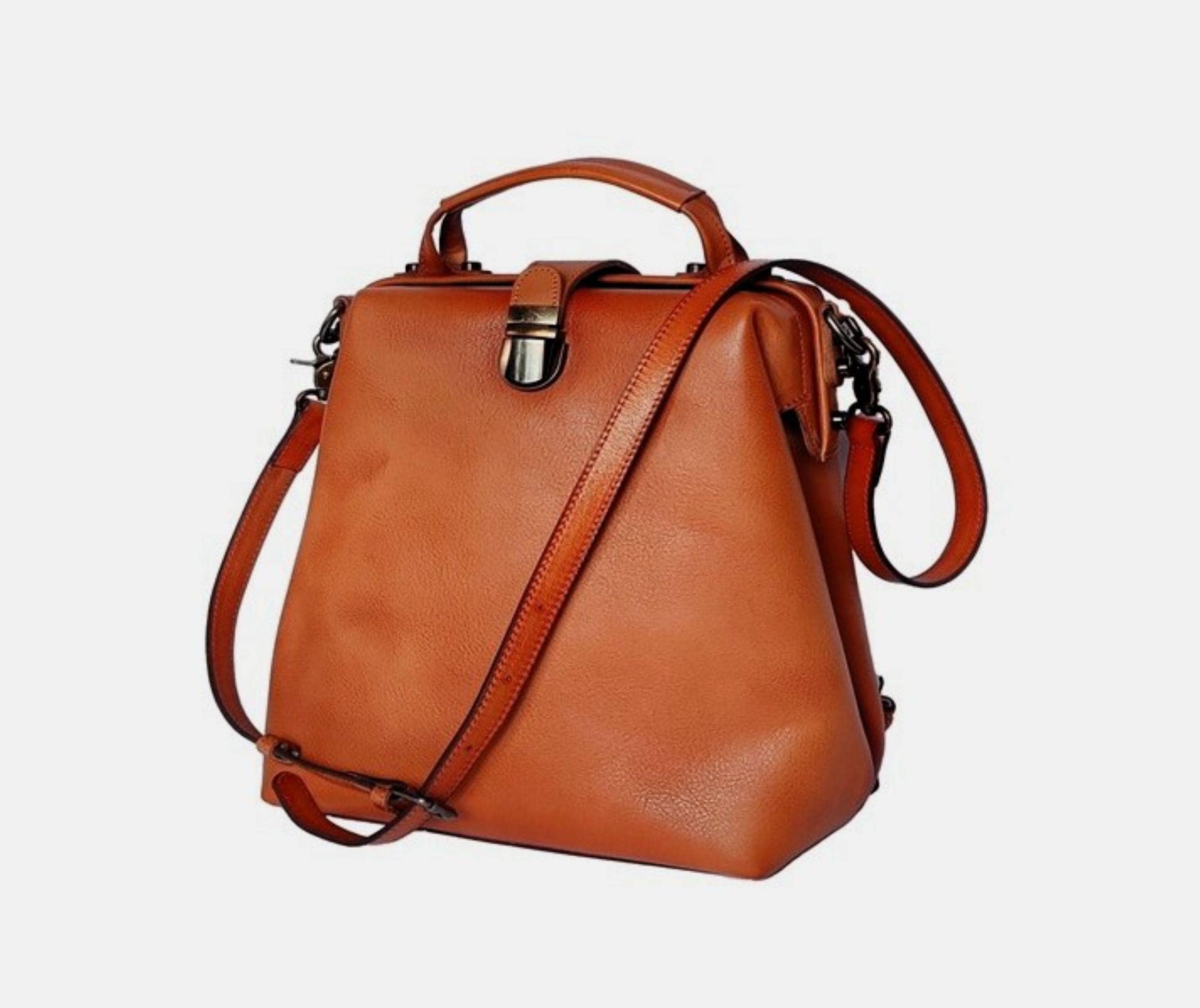 Vintage Womens Tan 3 Way Convertible Bag SKU 6408 Convertible Tan Leather Backpack – 3-way Soft Crossbody  main image 2