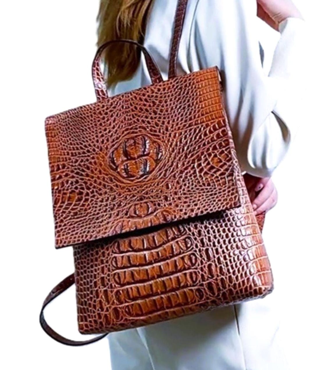 Full-Grain Leather Backpack Purse, Structured Minimal Design, Work Commuter Amazon.com: BOYATU Women main image 3