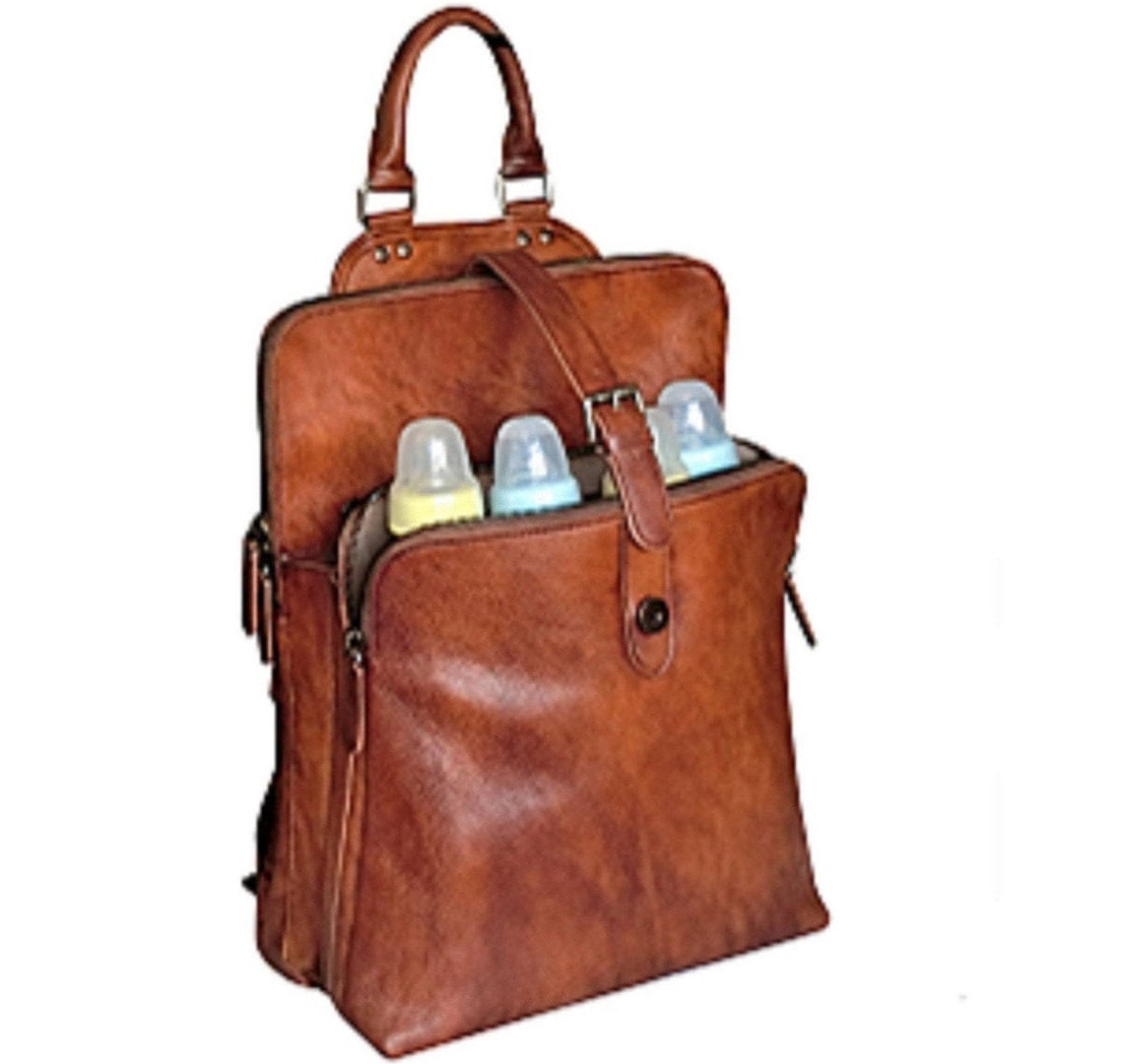 Leather Diaper Bag Backpack Diaper Bag Diaper Bag Backpack Etsy
