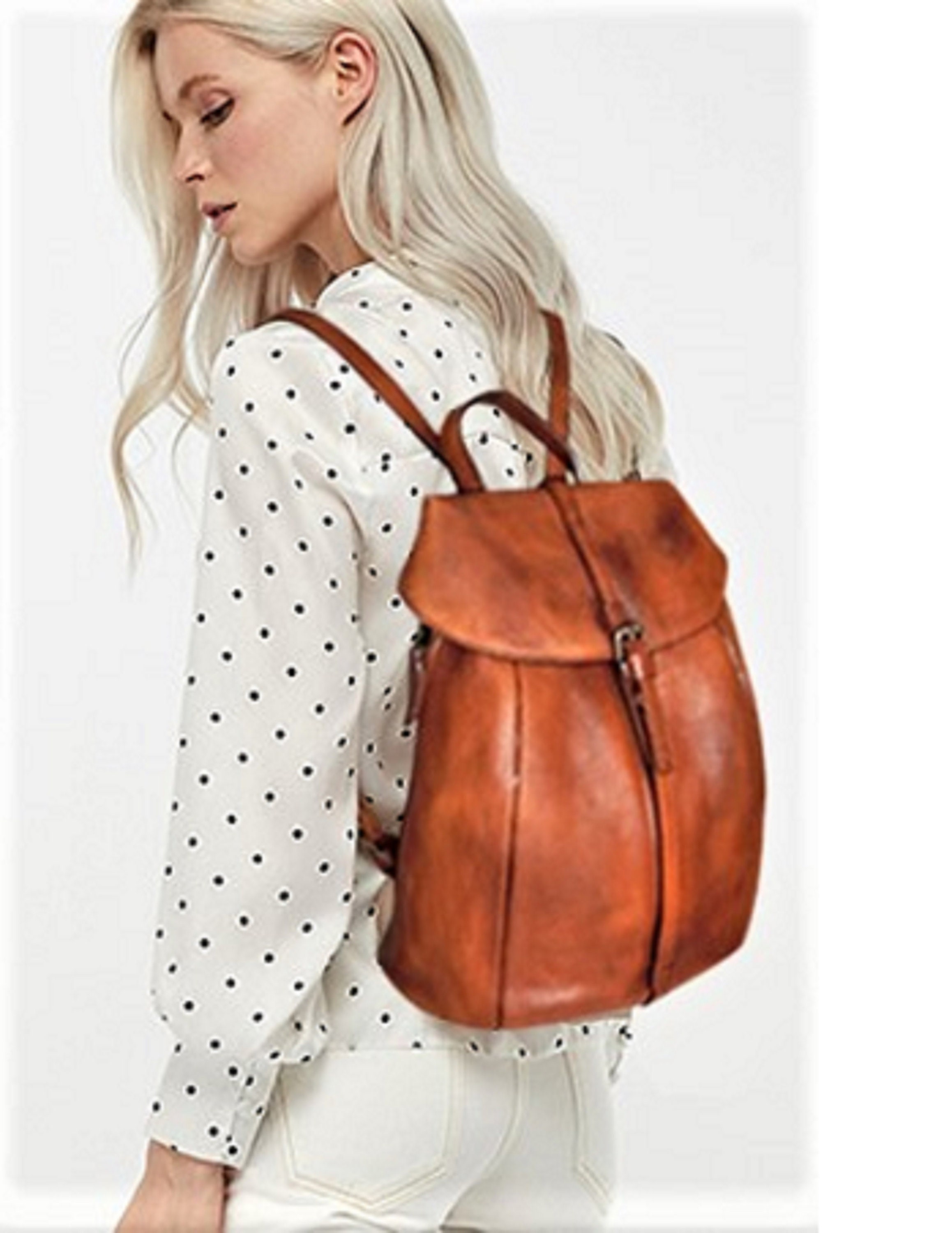Leather Backpack Purse Leather Backpack Woman Minimalist Leather Backpack Brown Leather Backpack Leather Rucksack Sac Dos Cuir Femme Etsy