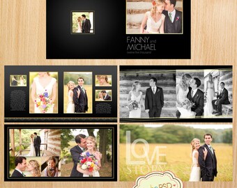 square wedding album template 12x12 10x10 8x8 24 pages etsy