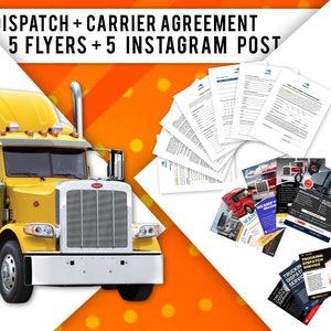 Freight Dispatcher and Carrier Agreement plus Flyer and instagram post Template