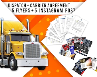 Freight Dispatcher and Carrier Agreement plus Flyer and instagram post Template