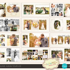 CANVA 12x12 Square wedding album template - CPZ022