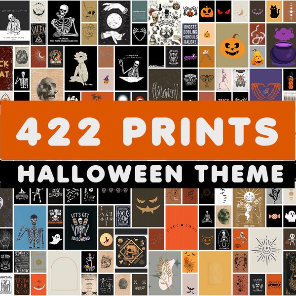 halloween art bundle set  | halloween decor | halloween gallery wall | halloween printable wall art |