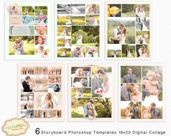 Photo Collage Templates - Photoshop Collage Templates - Storyboard Templates - PSD Templates - Photography Photo Templates 16x20 - CPZ023