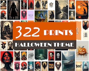 Halloween Art Print Bundle | Spooky Gallery Wall Decor (Digital Download)