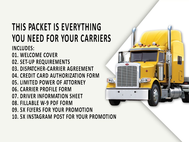 Freight Dispatcher and Carrier Agreement Plus Flyer and Instagram Post ...