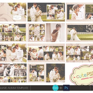 CANVA 12x12 Square wedding album template - CPZ046